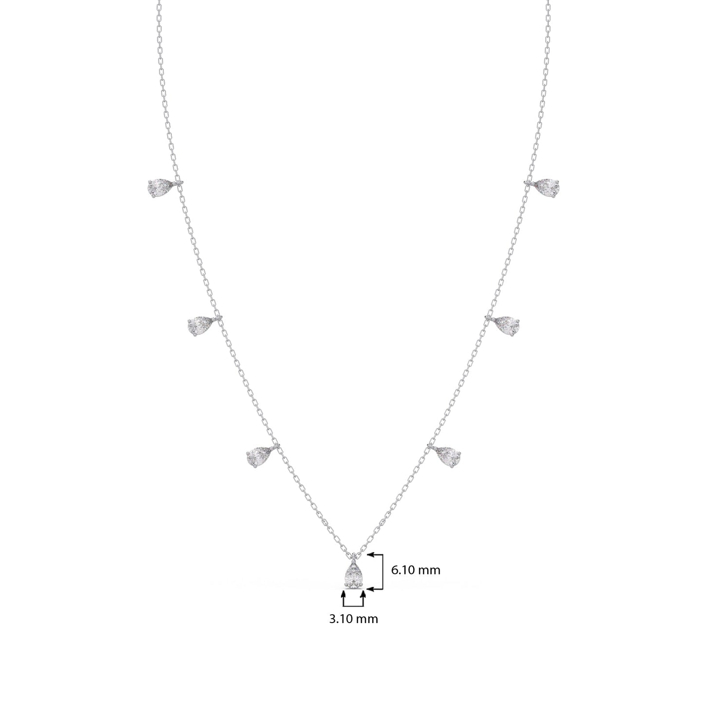 1.05 ct Teardrop Diamond Charm Necklace