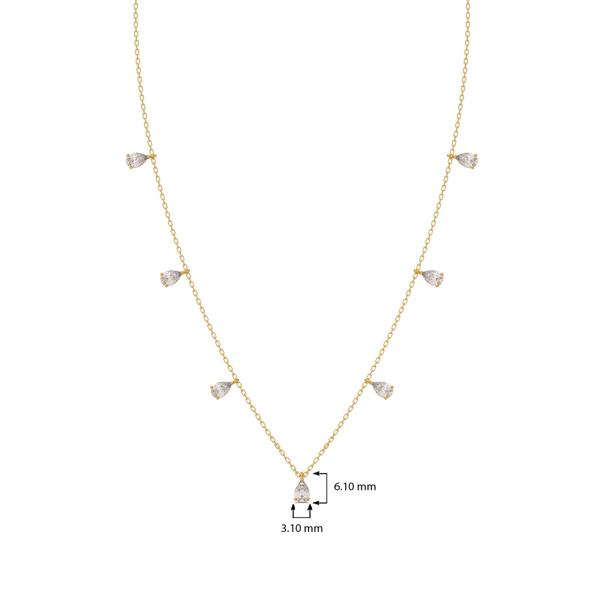 1.05 ct Teardrop Diamond Charm Necklace