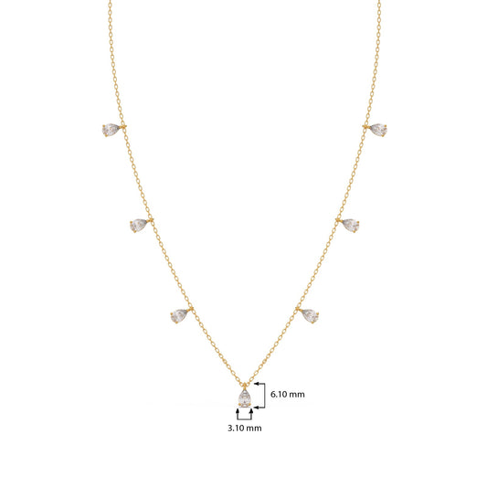 1.05 ct Teardrop Diamond Charm Necklace