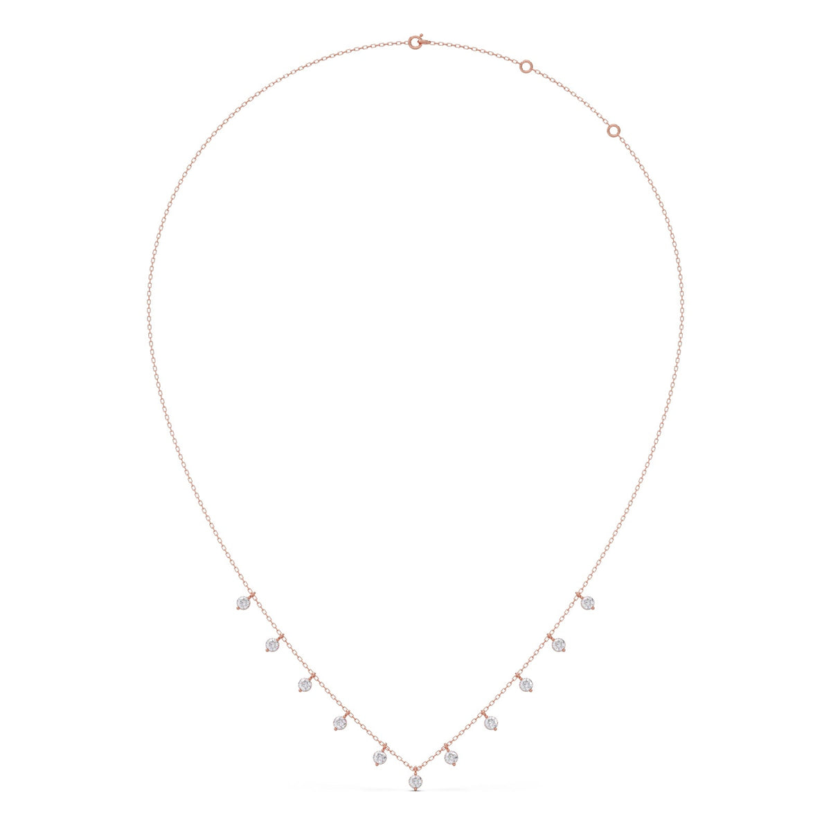 Lumina Bloom Round Diamond Necklace