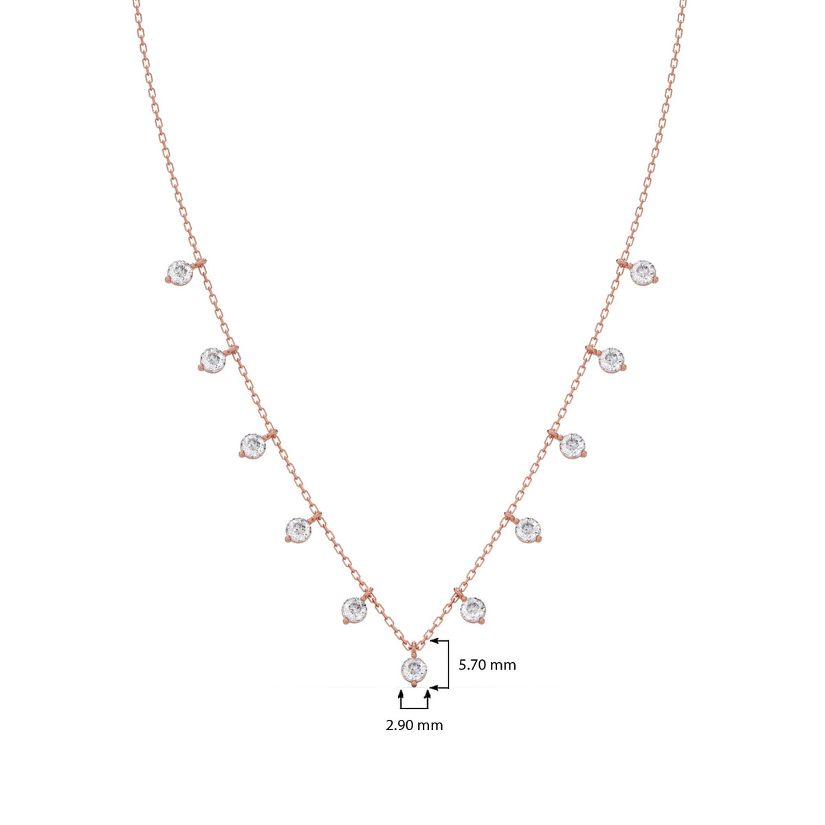 Lumina Bloom Round Diamond Necklace