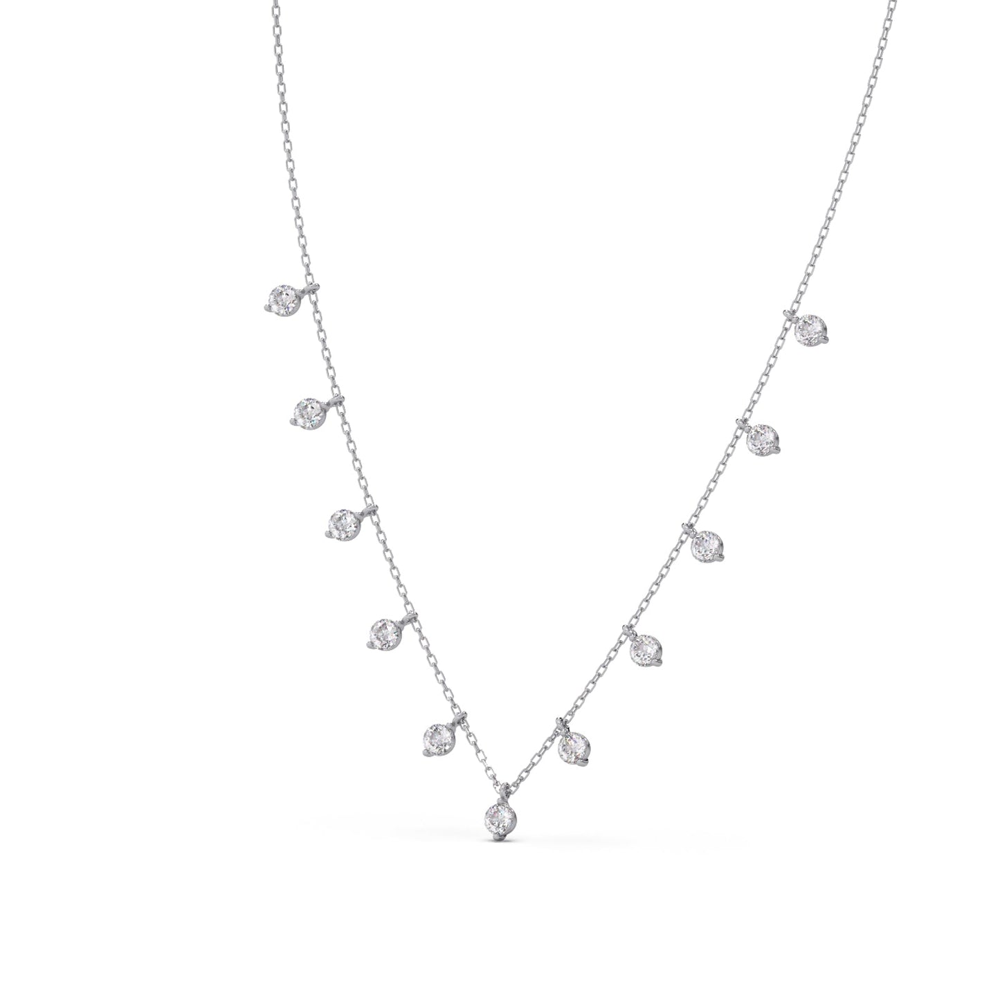 Lumina Bloom Round Diamond Necklace