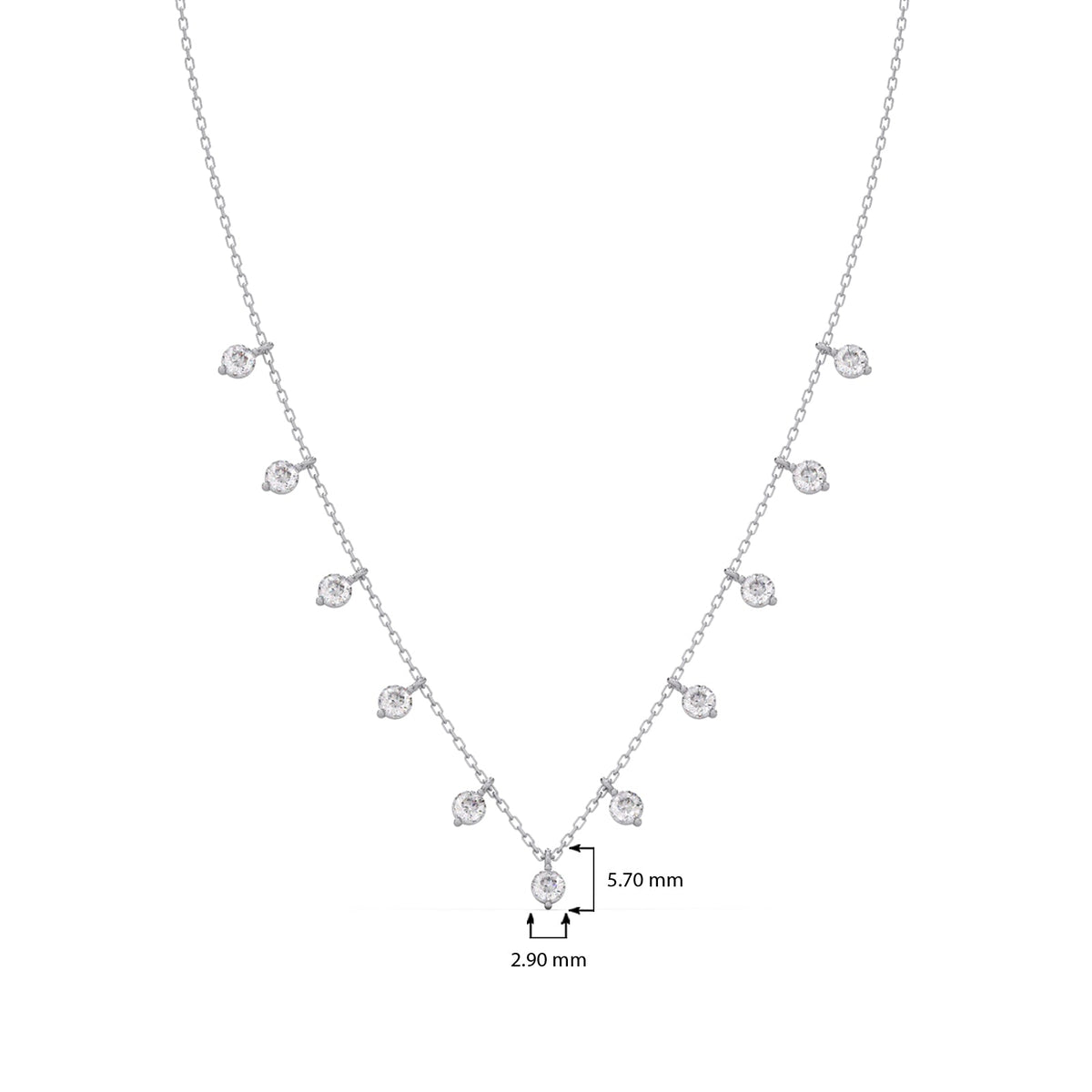 Lumina Bloom Round Diamond Necklace