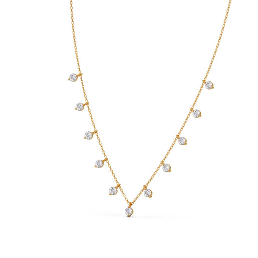 Lumina Bloom Round Diamond Necklace