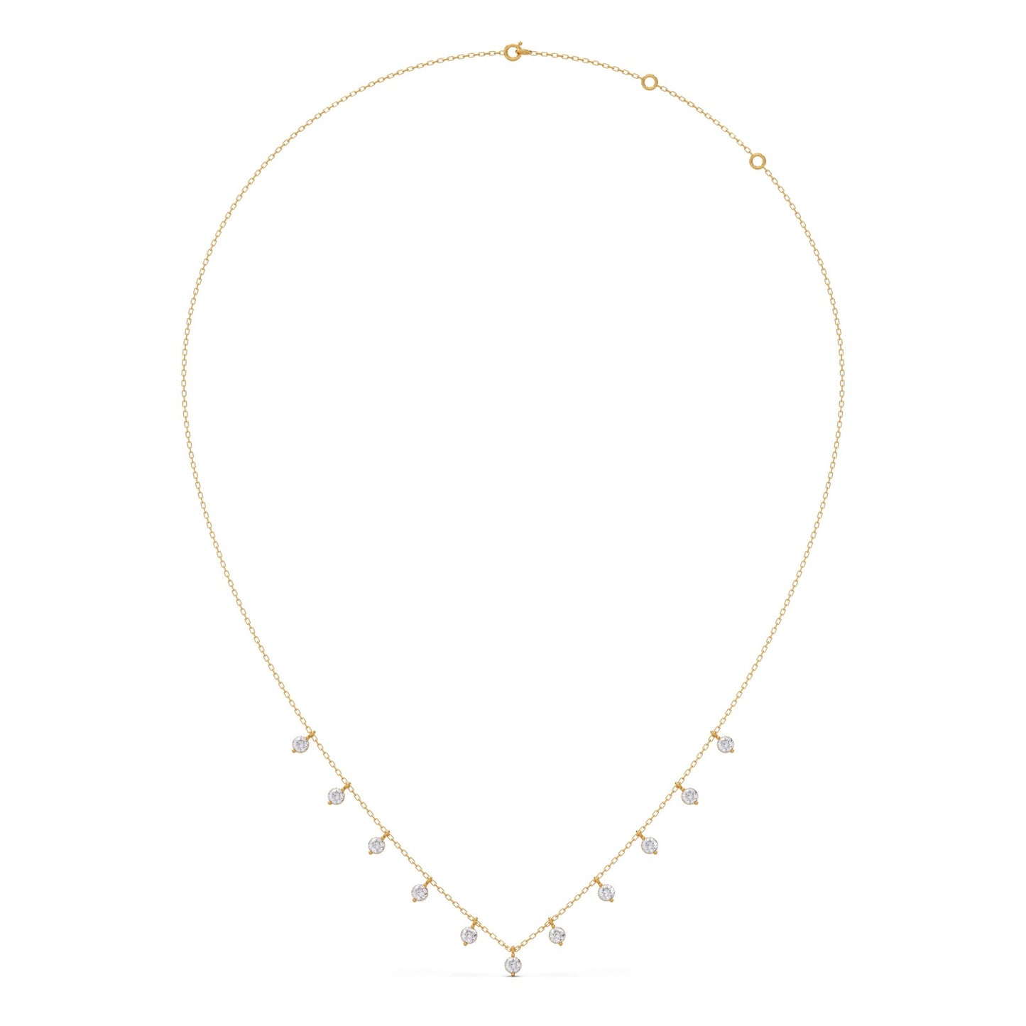 Lumina Bloom Round Diamond Necklace