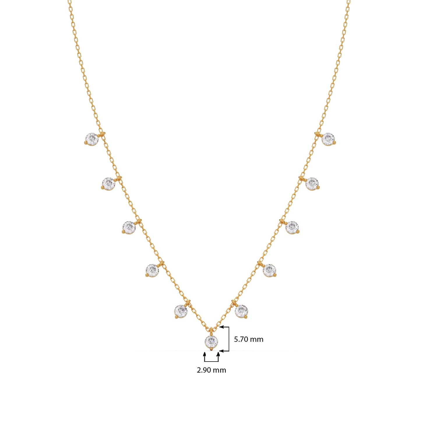 Lumina Bloom Round Diamond Necklace