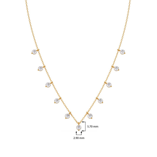 Lumina Bloom Round Diamond Necklace
