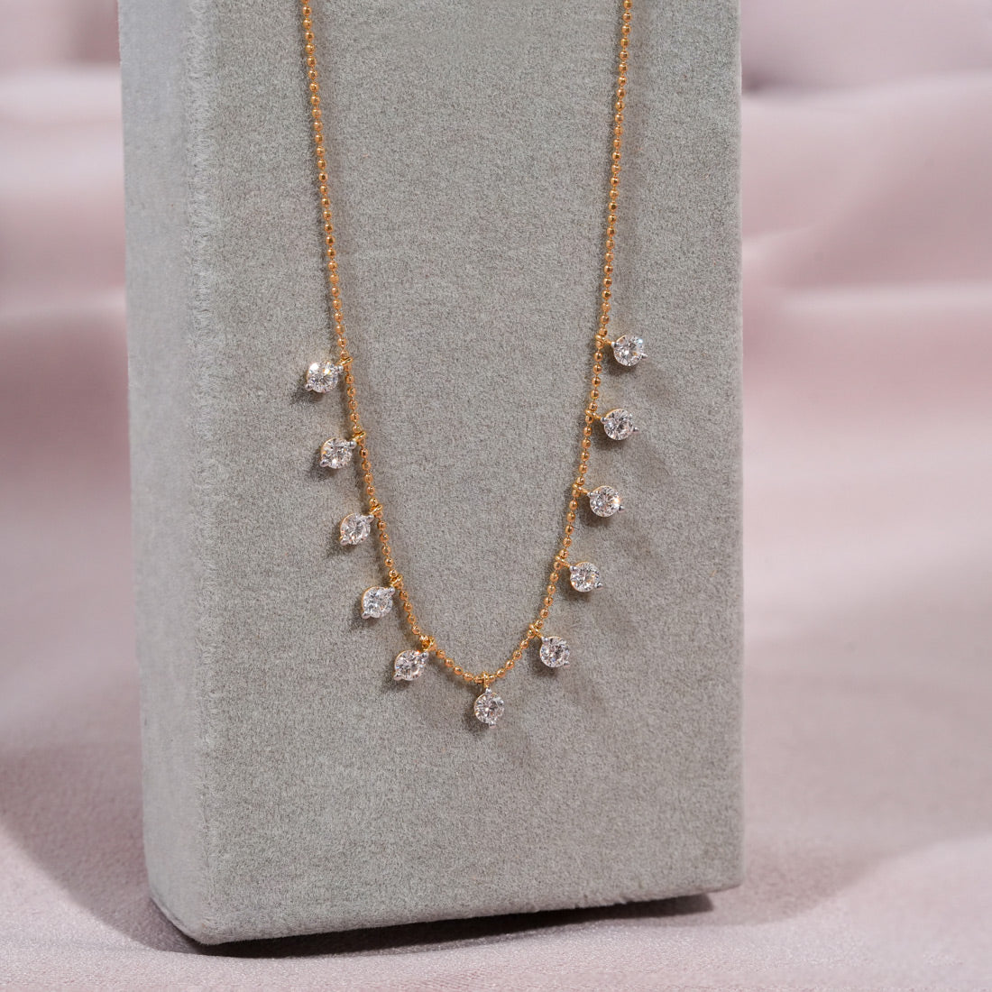 Lumina Bloom Round Diamond Necklace