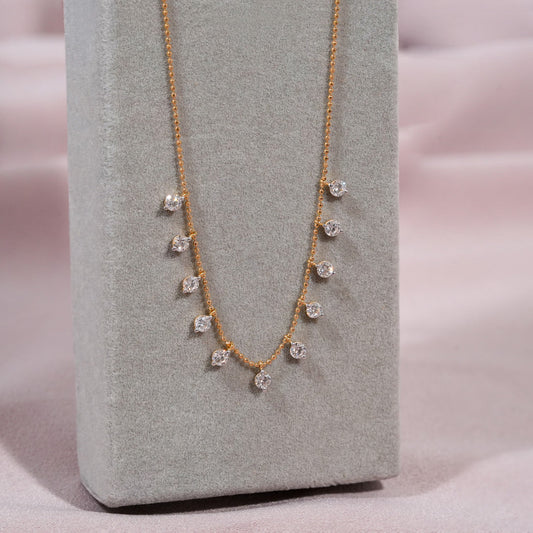 Lumina Bloom Round Diamond Necklace