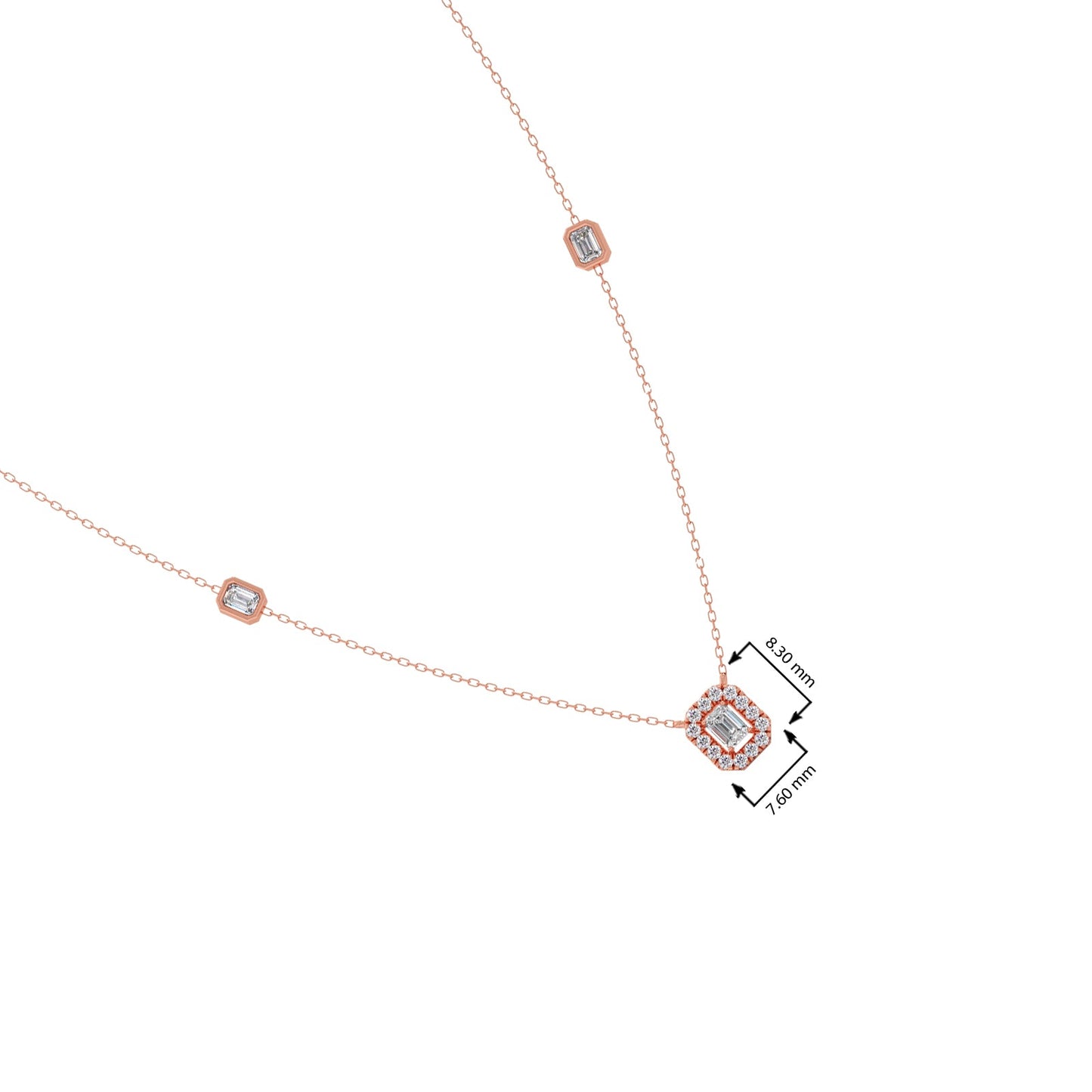 Emerald & Round Symmetry & Sparkle Diamond Necklace