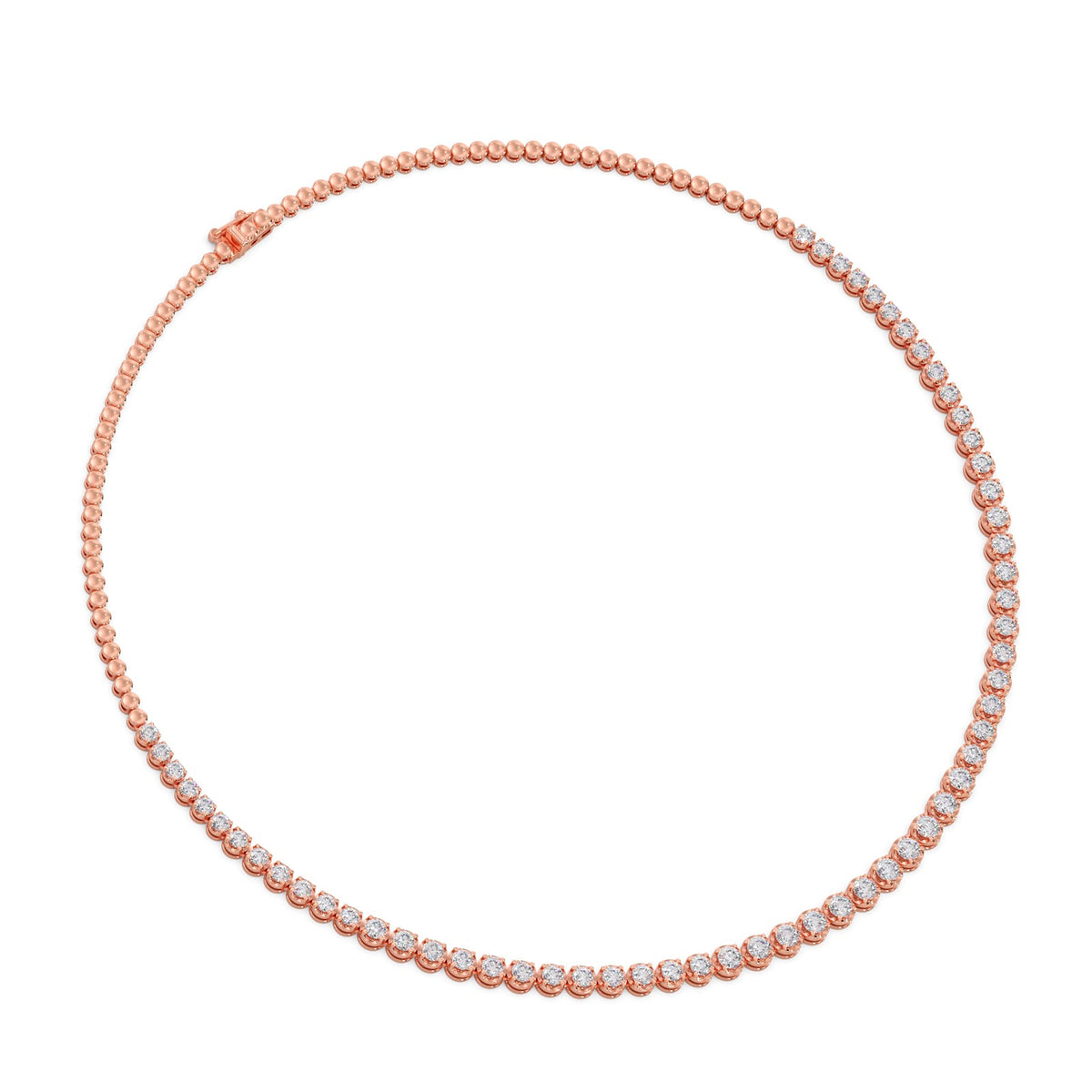 6.09 ct Graduating Round Diamond Tennis Necklace