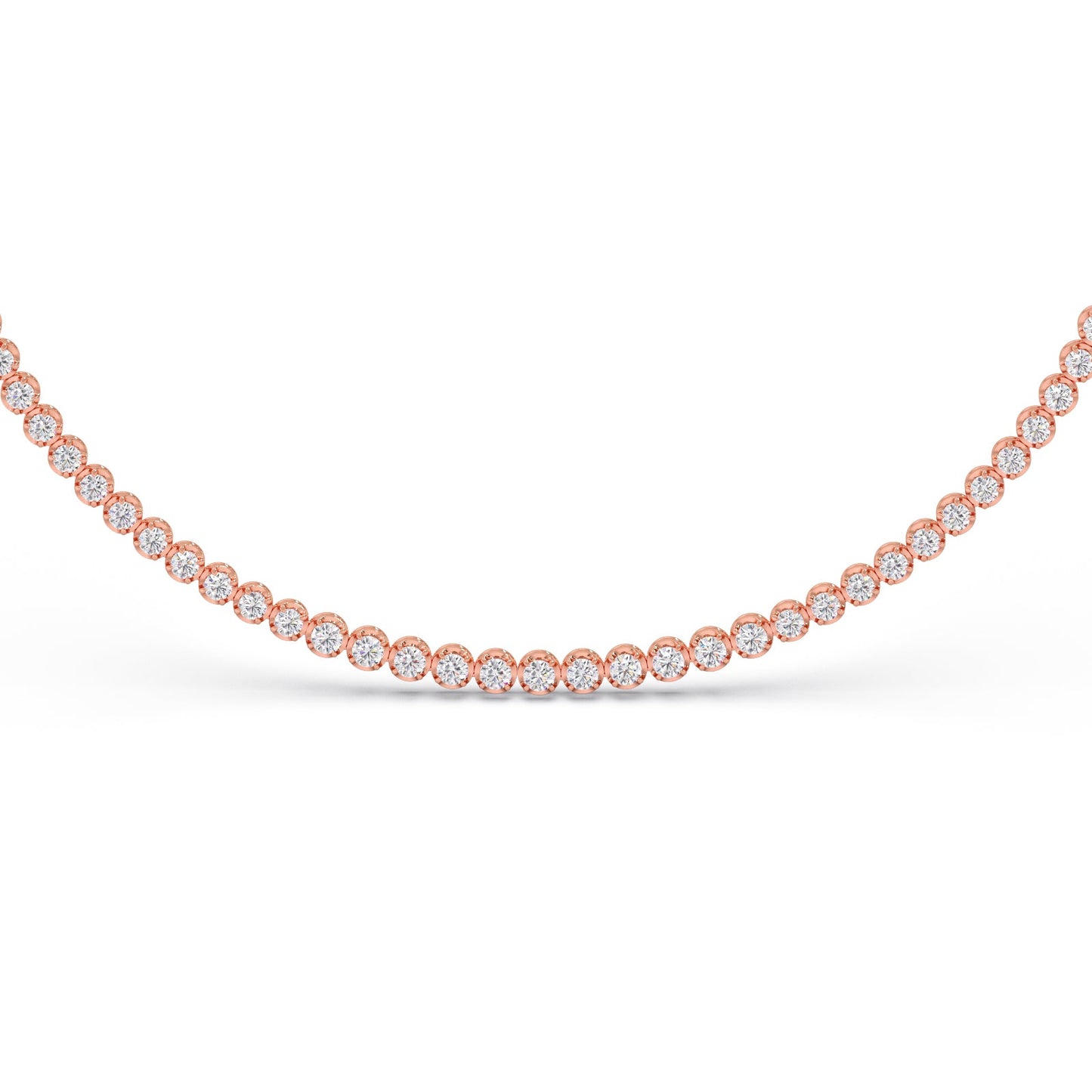 6.09 ct Graduating Round Diamond Tennis Necklace