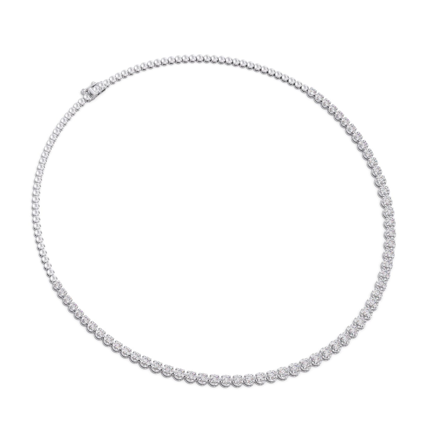 6.09 ct Graduating Round Diamond Tennis Necklace