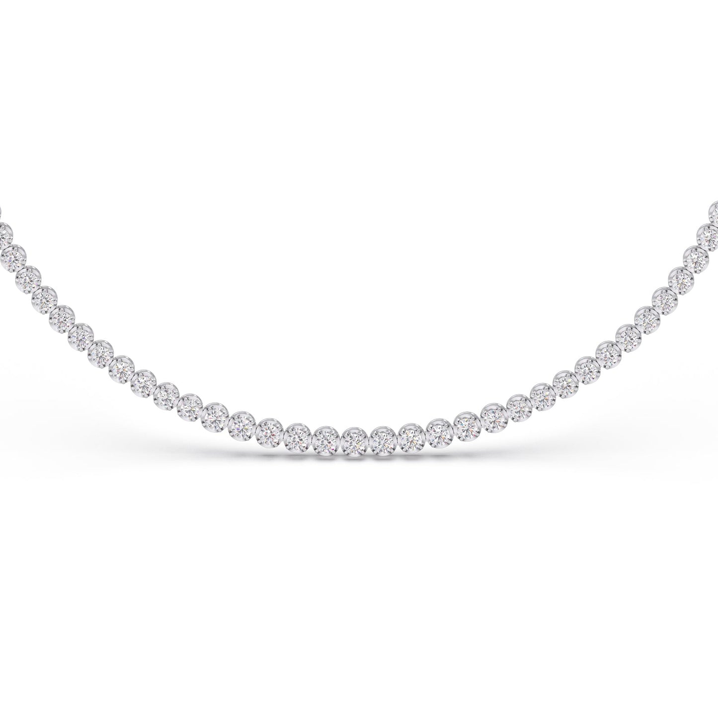 6.09 ct Graduating Round Diamond Tennis Necklace