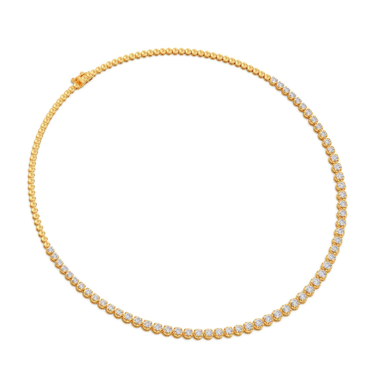 6.09 ct Graduating Round Diamond Tennis Necklace