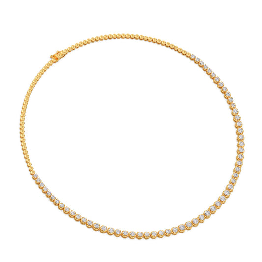 6.09 ct Graduating Round Diamond Tennis Necklace