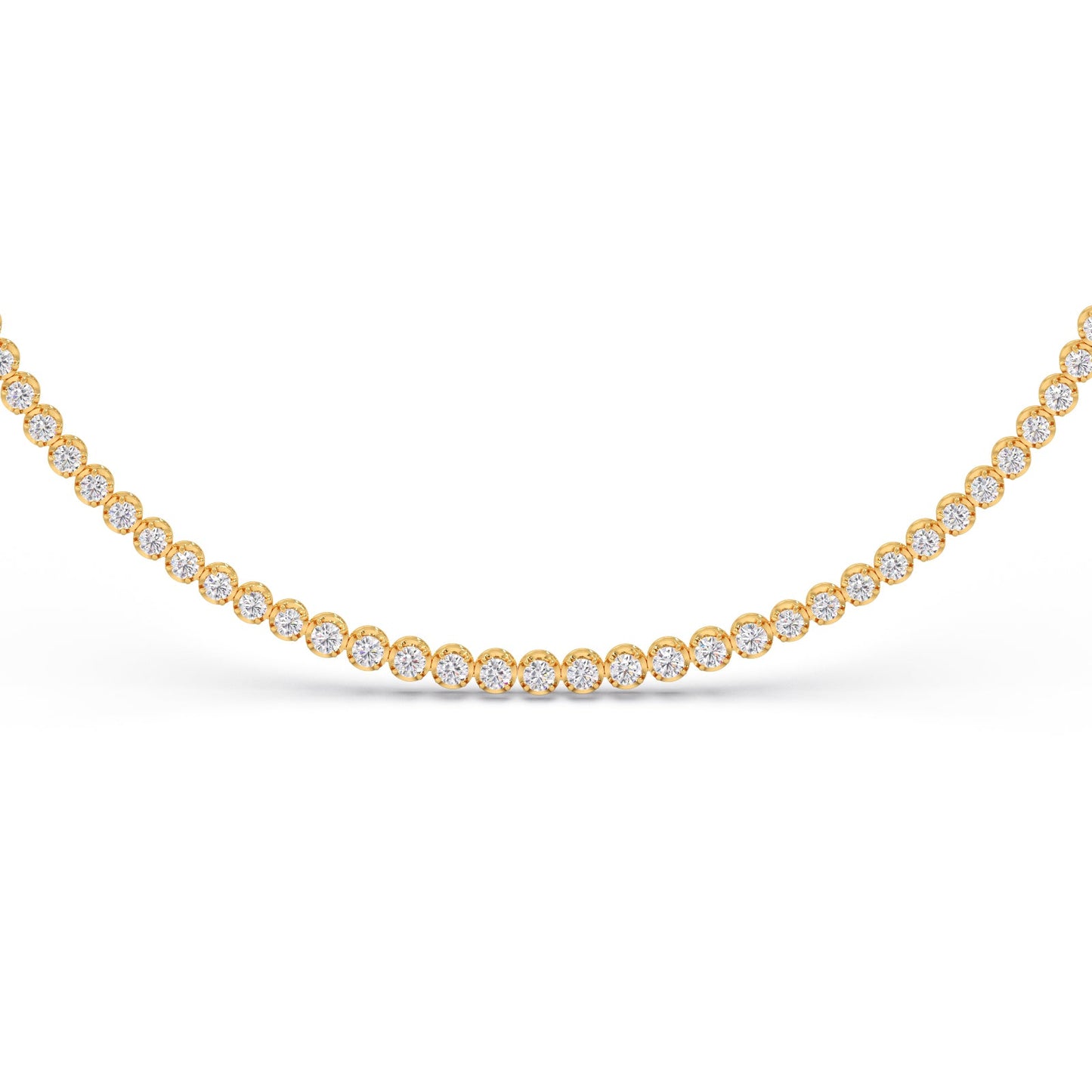 6.09 ct Graduating Round Diamond Tennis Necklace