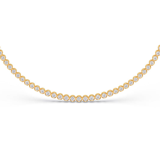 6.09 ct Graduating Round Diamond Tennis Necklace
