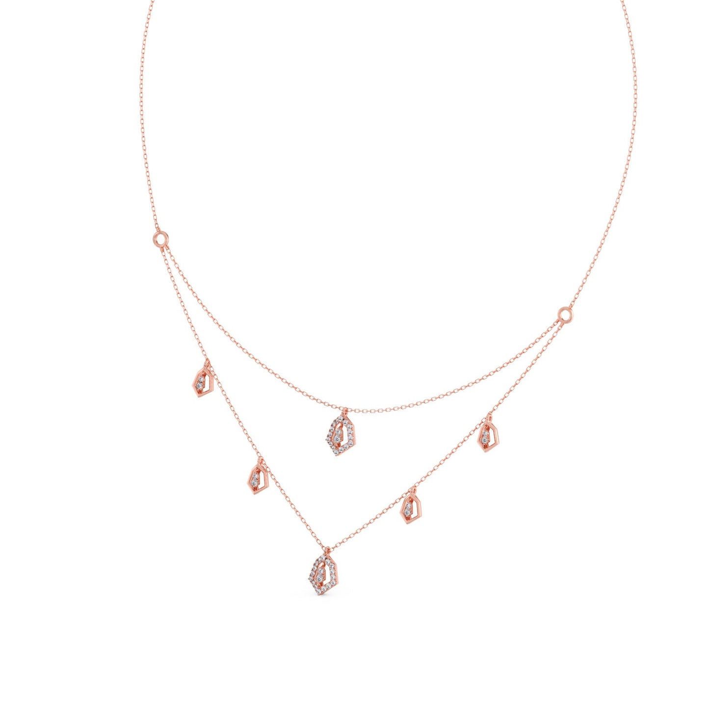 Layered Round Diamond Necklace