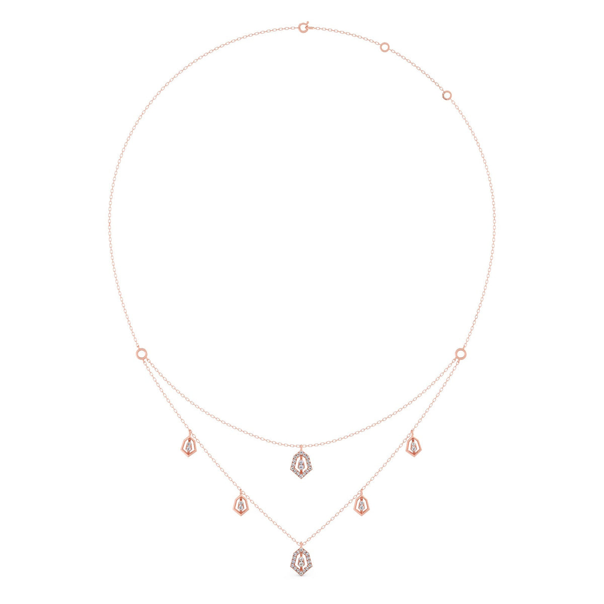 Layered Round Diamond Necklace