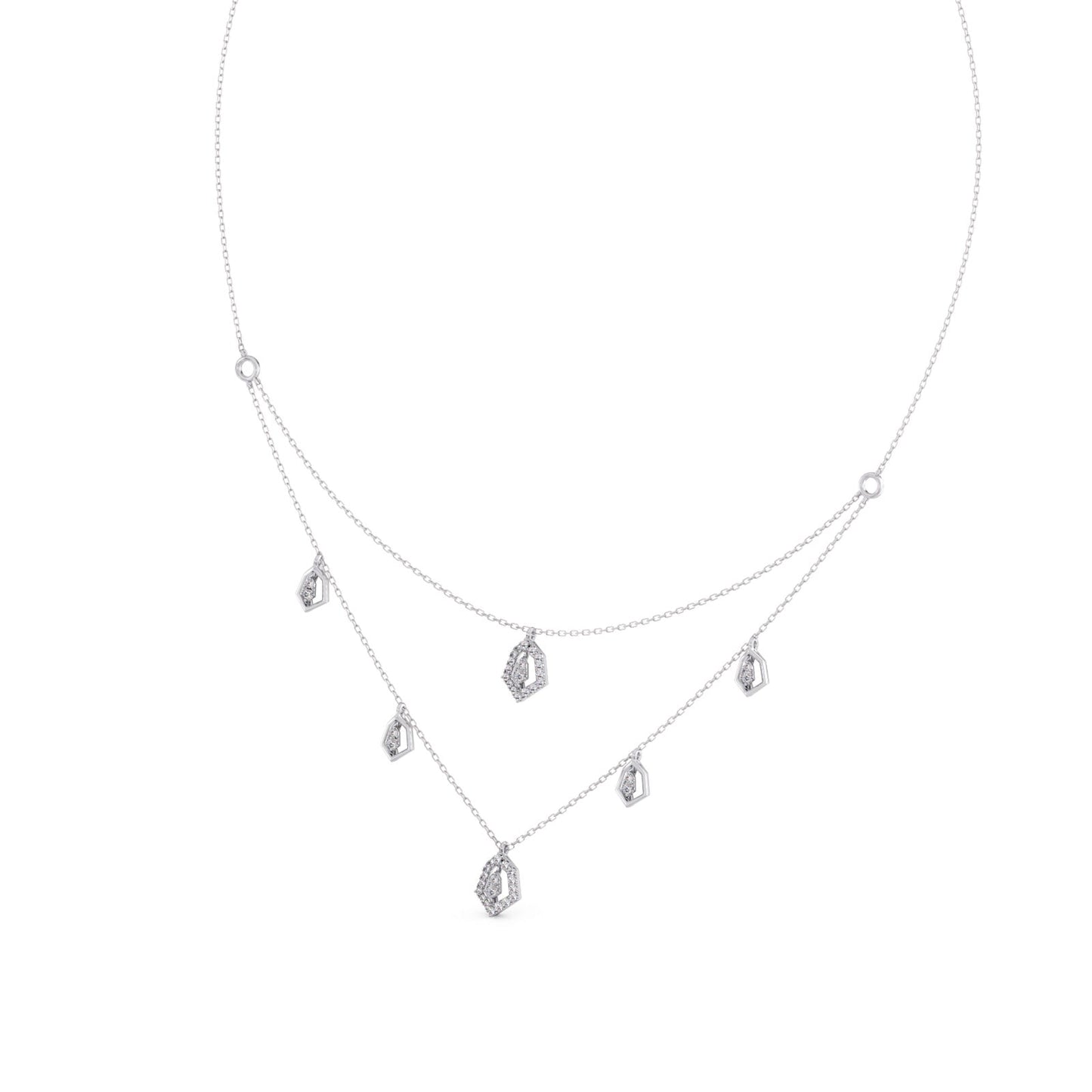 Layered Round Diamond Necklace