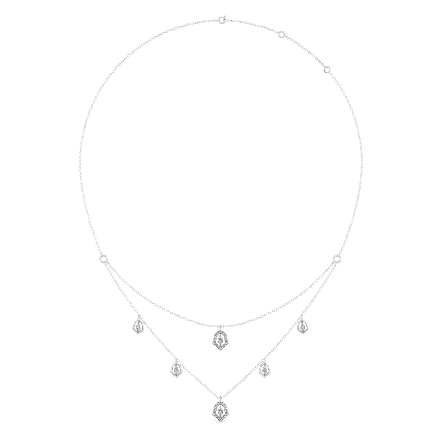 Layered Round Diamond Necklace