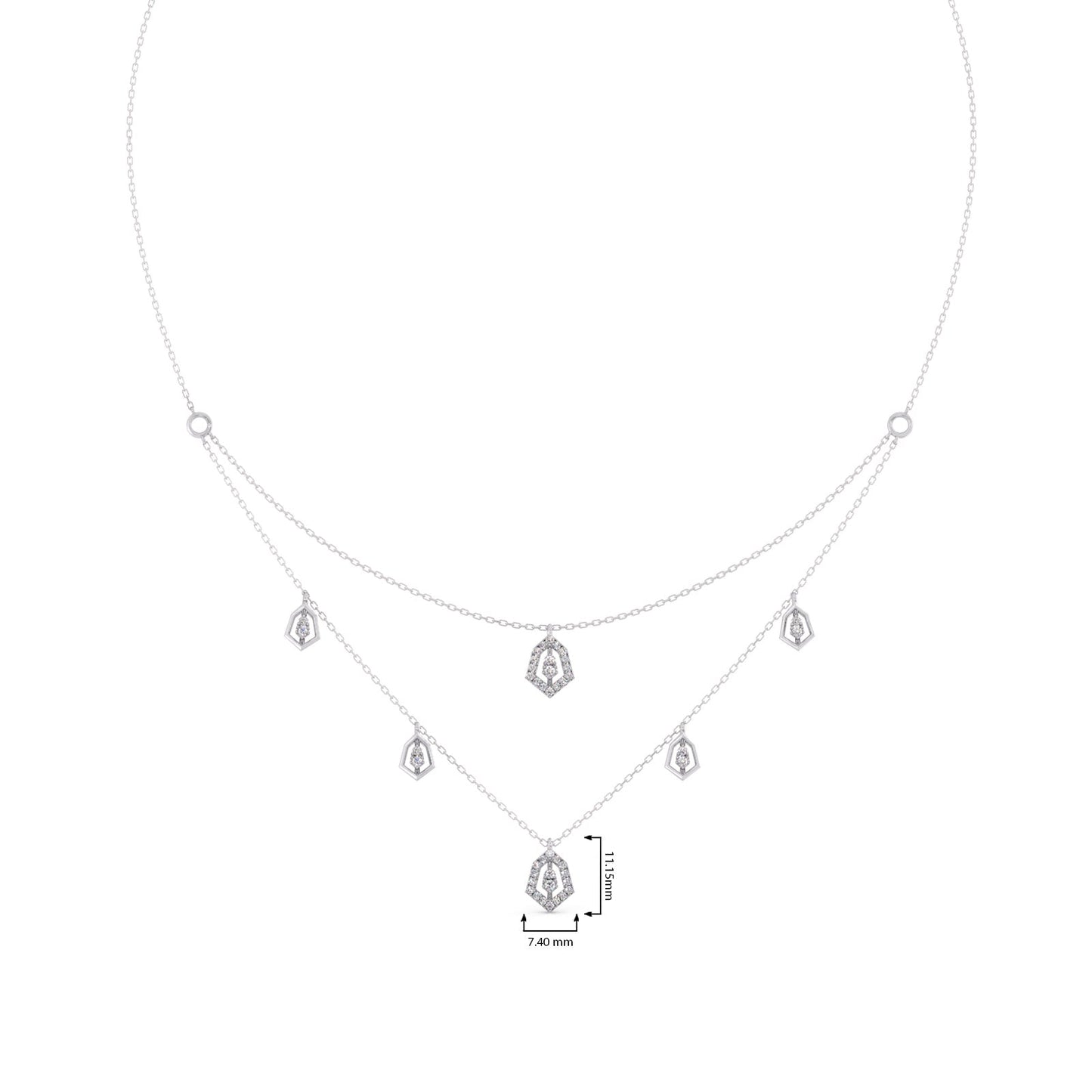 Layered Round Diamond Necklace