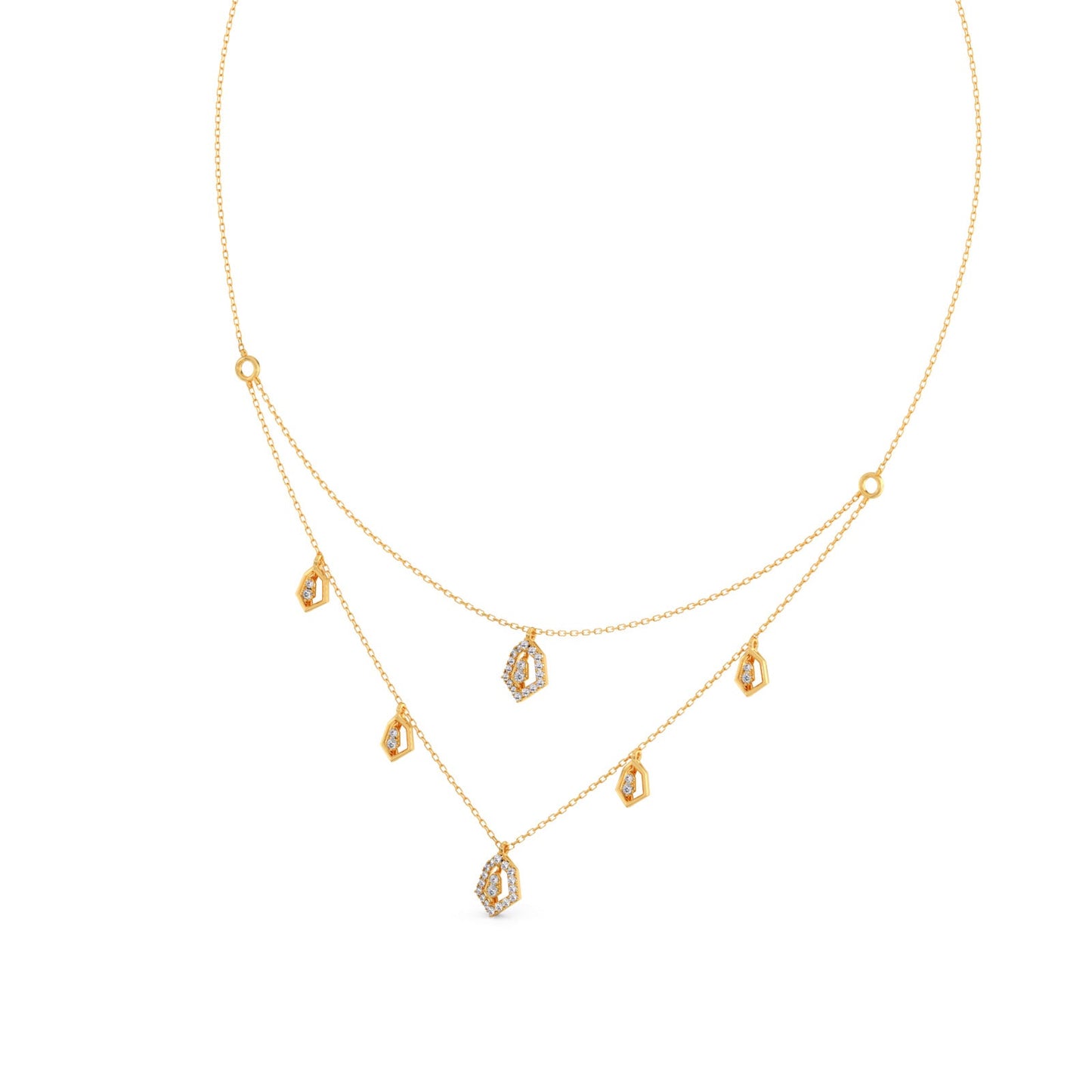 Layered Round Diamond Necklace