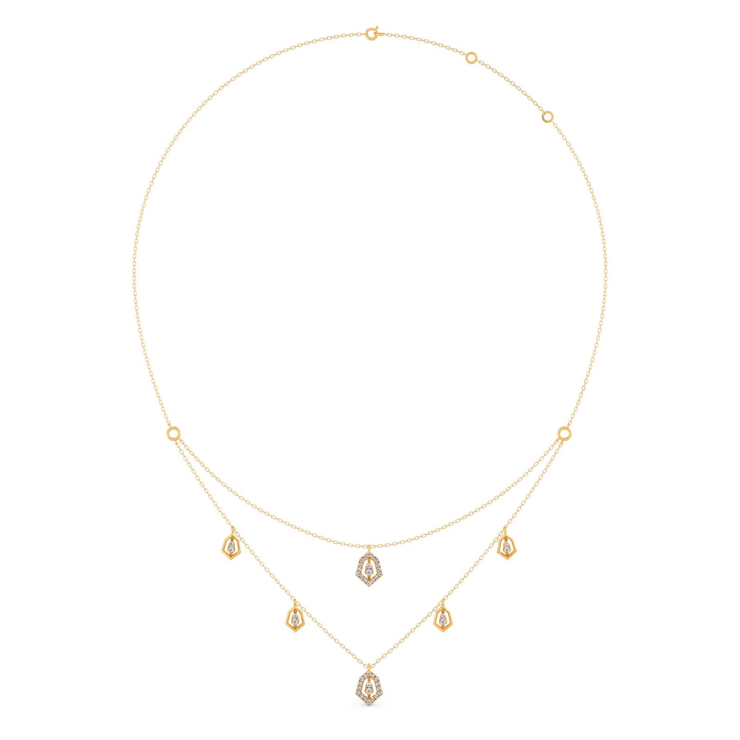 Layered Round Diamond Necklace