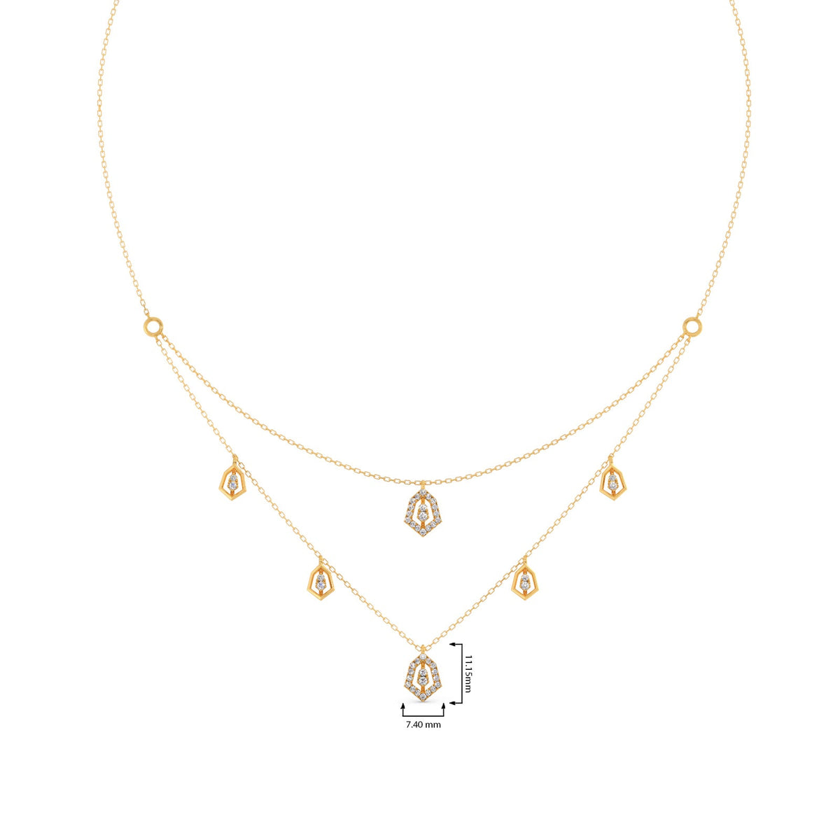Layered Round Diamond Necklace
