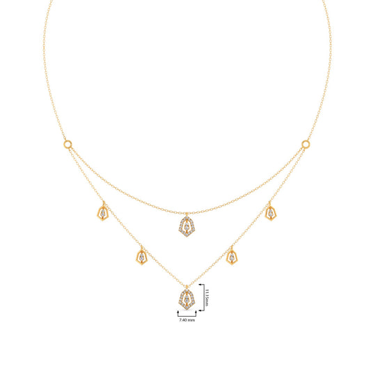 Layered Round Diamond Necklace