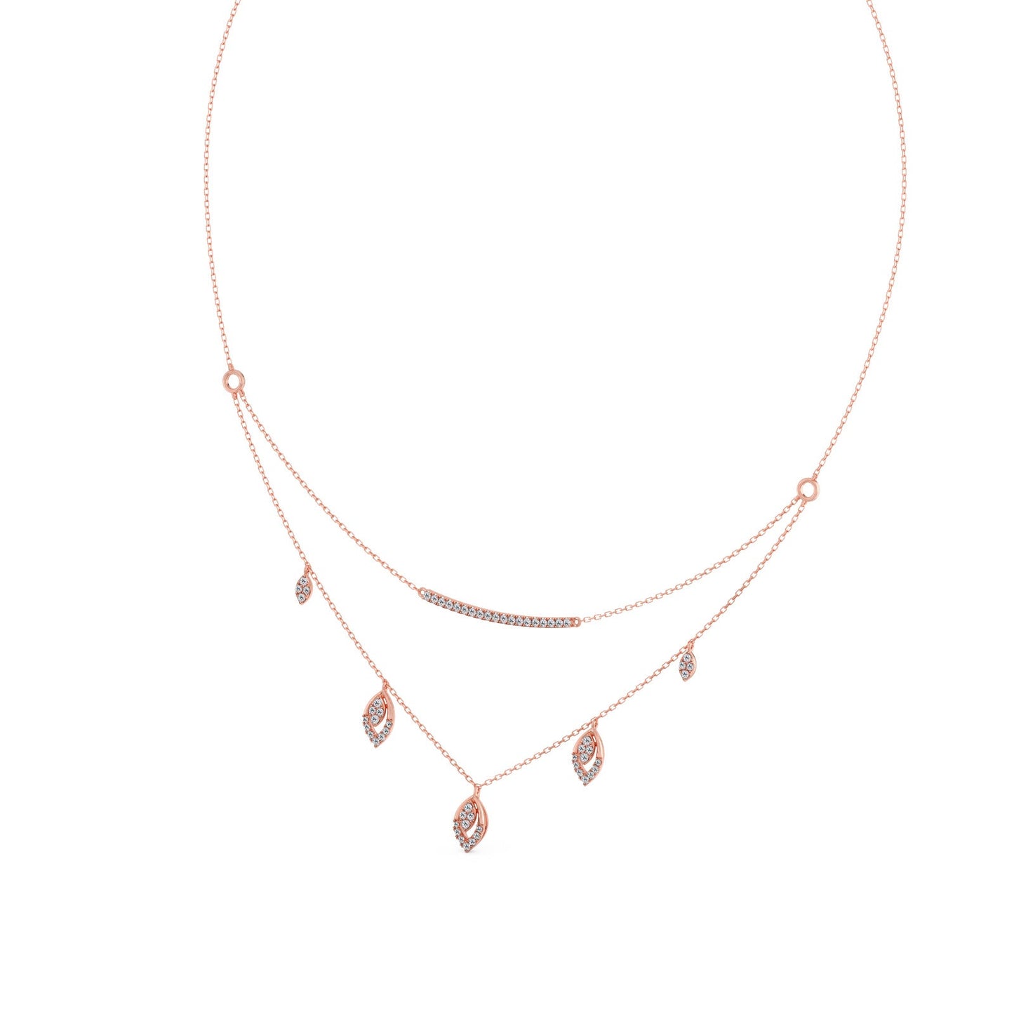 Double-Layer Round Diamond Necklace
