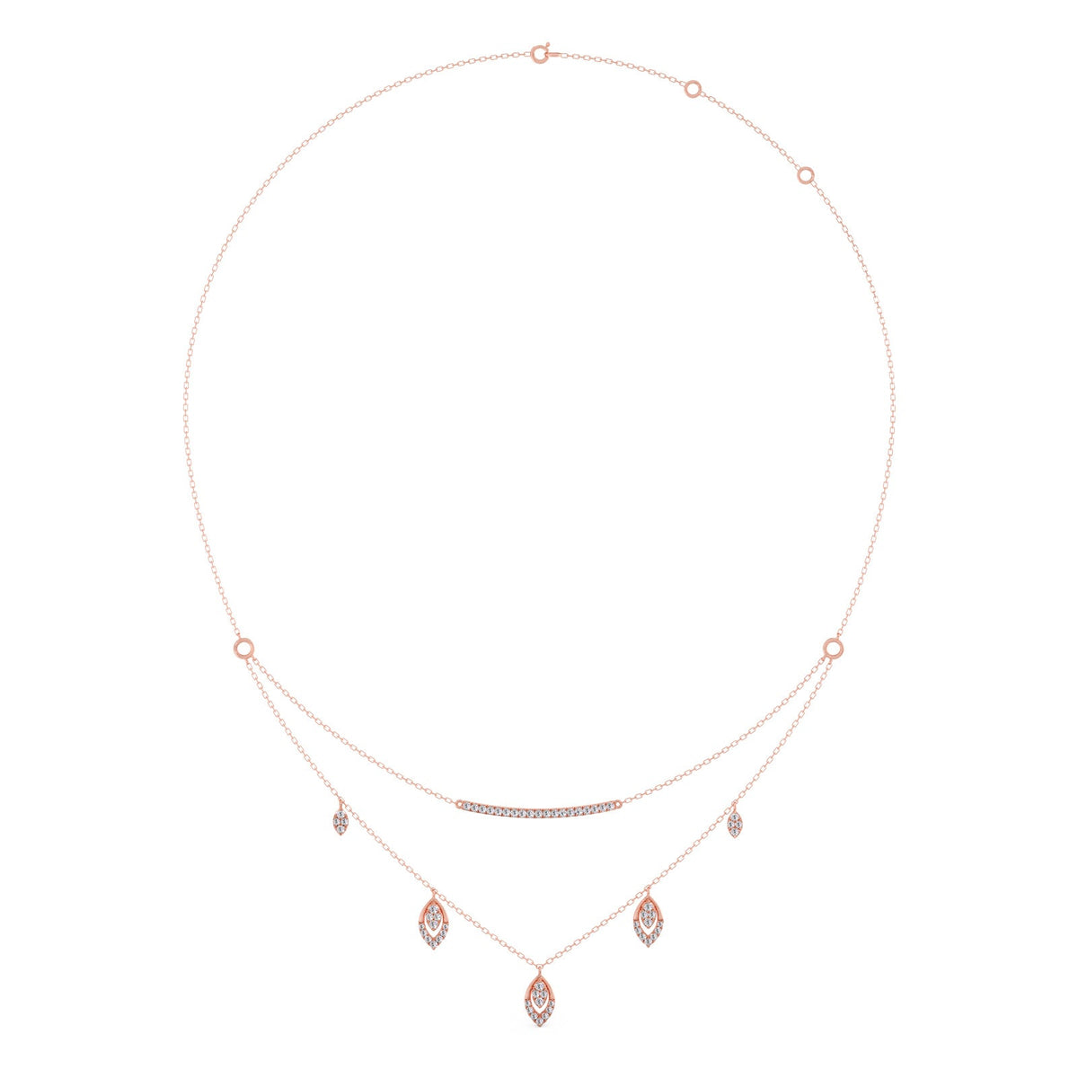 Double-Layer Round Diamond Necklace