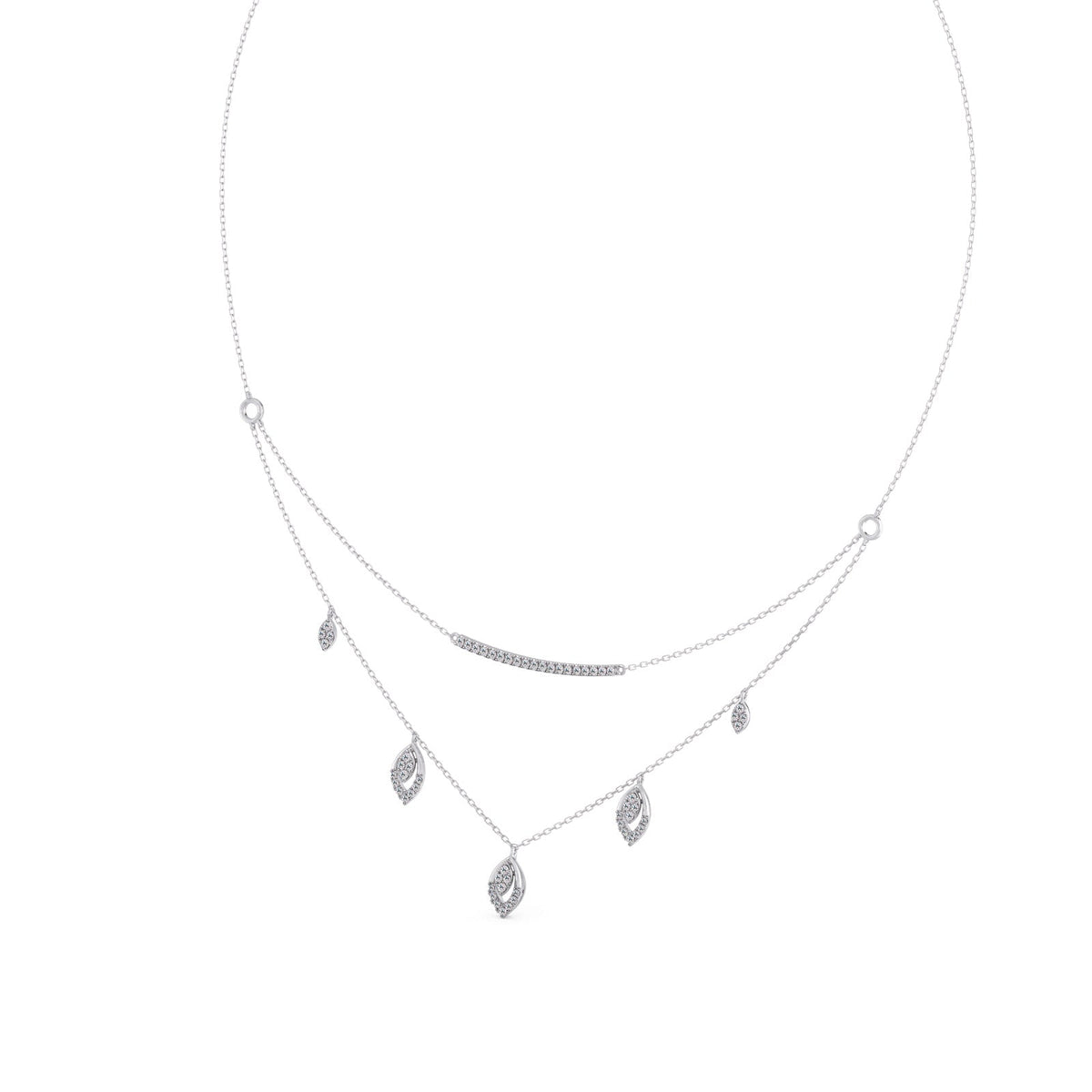 Double-Layer Round Diamond Necklace