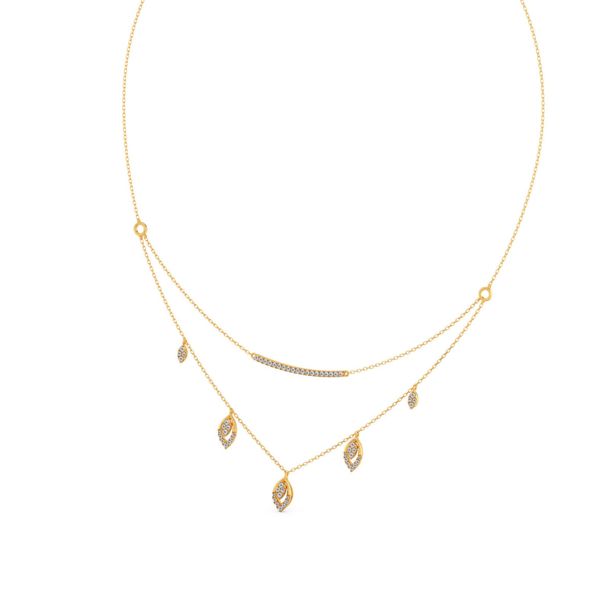 Double-Layer Round Diamond Necklace