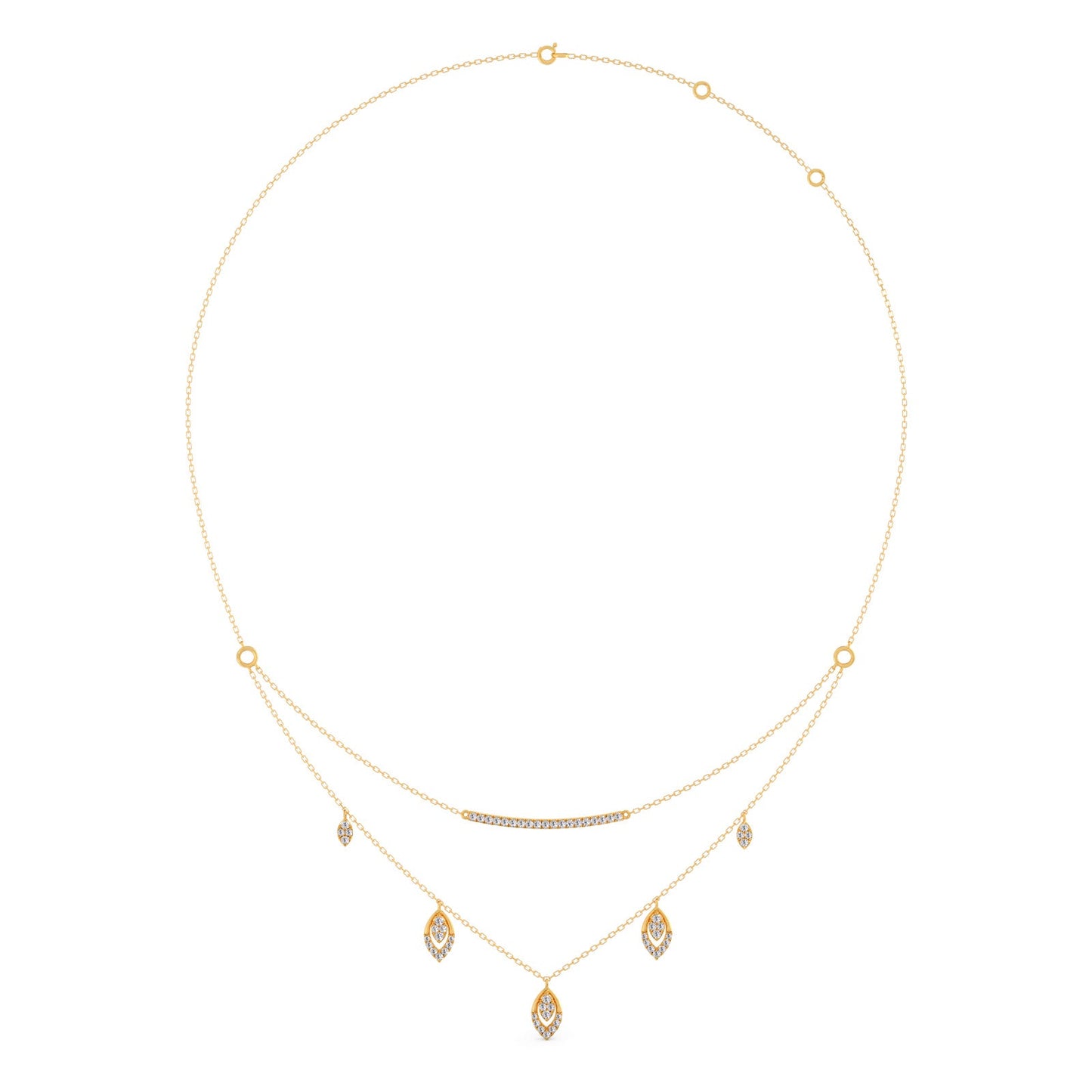 Double-Layer Round Diamond Necklace