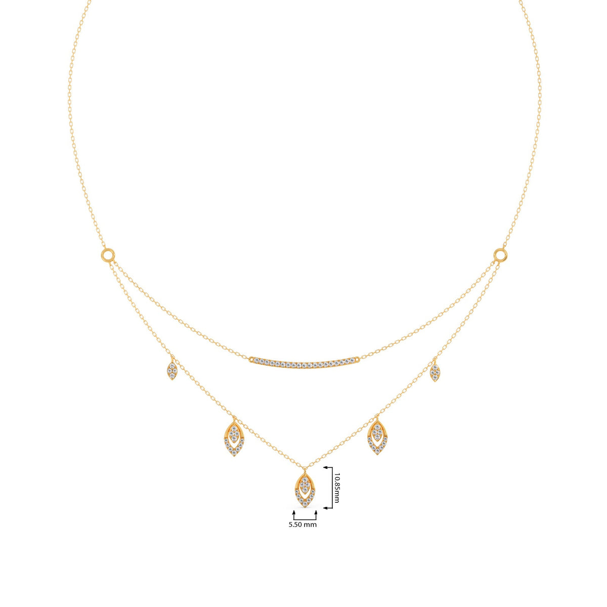 Double-Layer Round Diamond Necklace