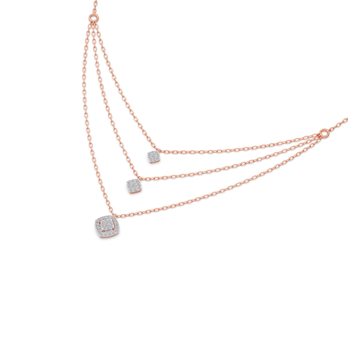Trinity Halo Diamond Necklace