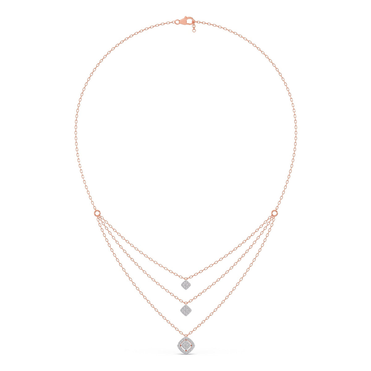 Trinity Halo Diamond Necklace