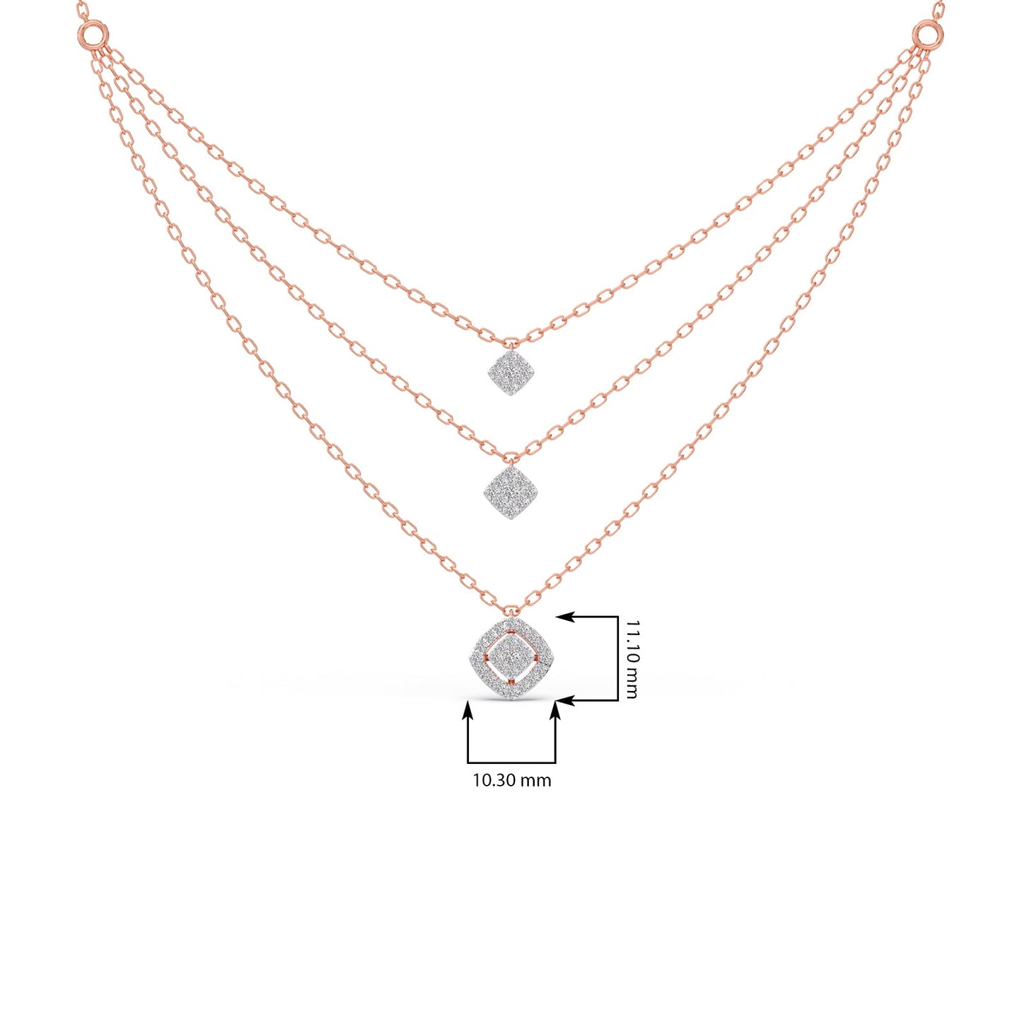 Trinity Halo Diamond Necklace