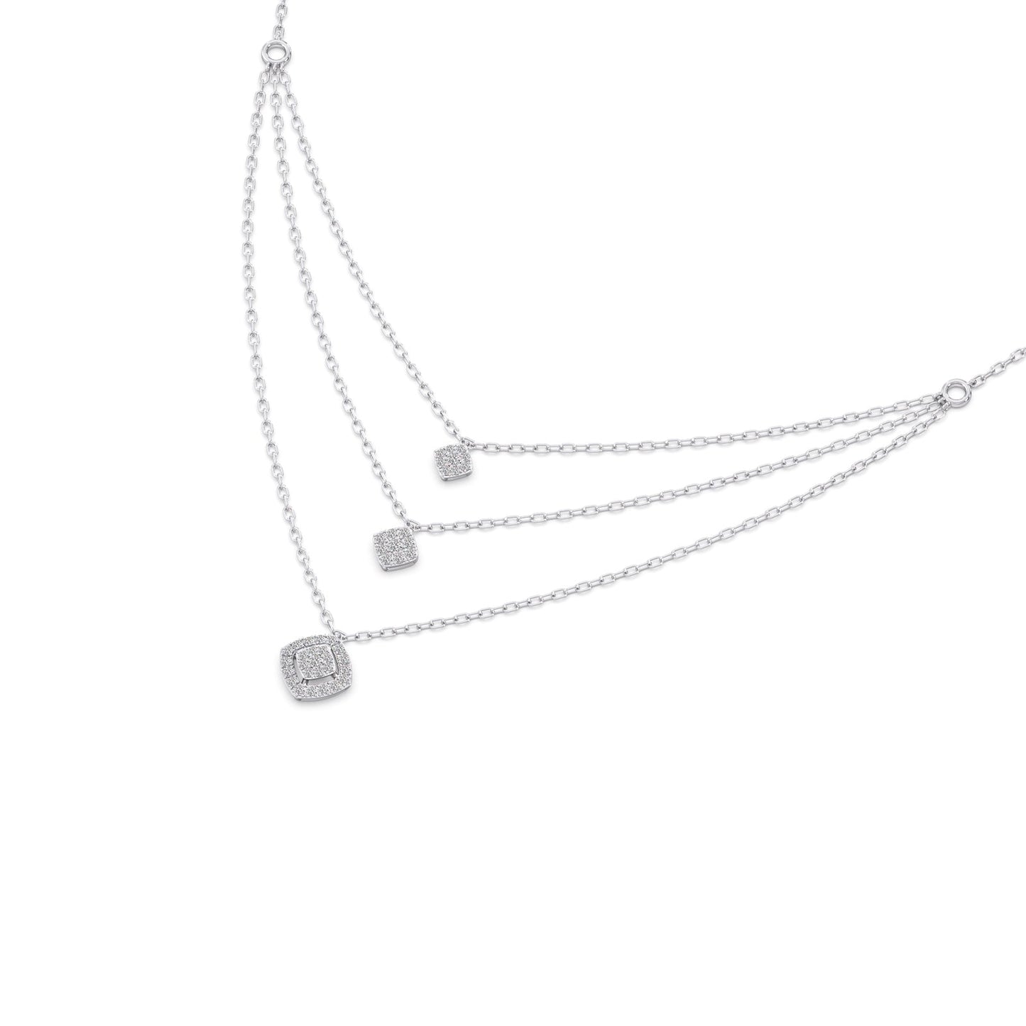 Trinity Halo Diamond Necklace