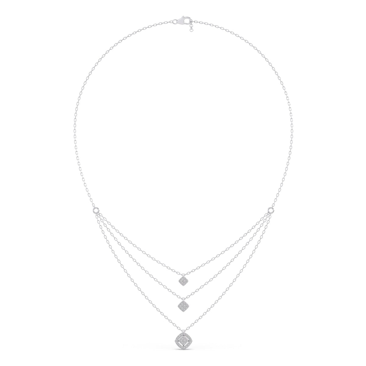 Trinity Halo Diamond Necklace