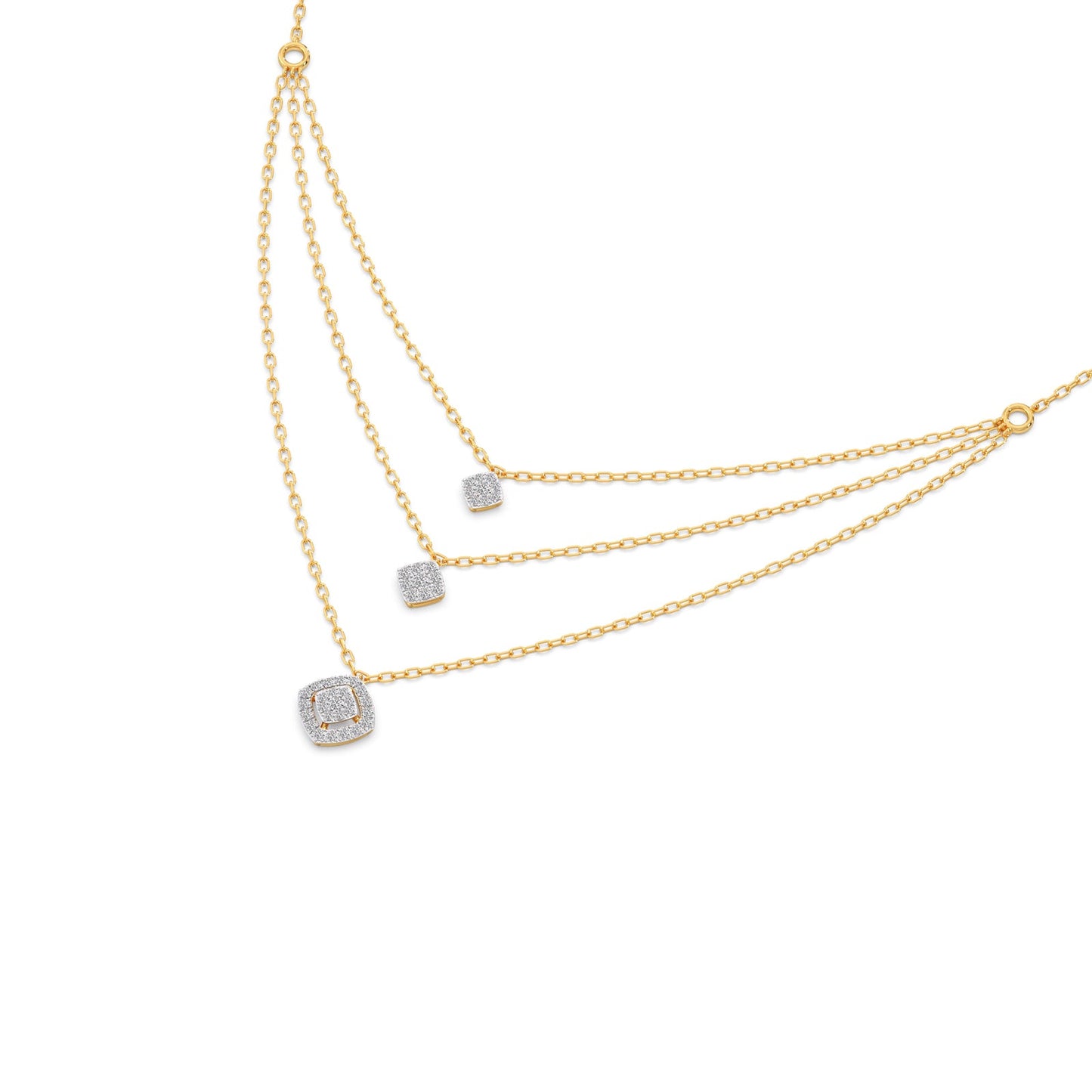 Trinity Halo Diamond Necklace