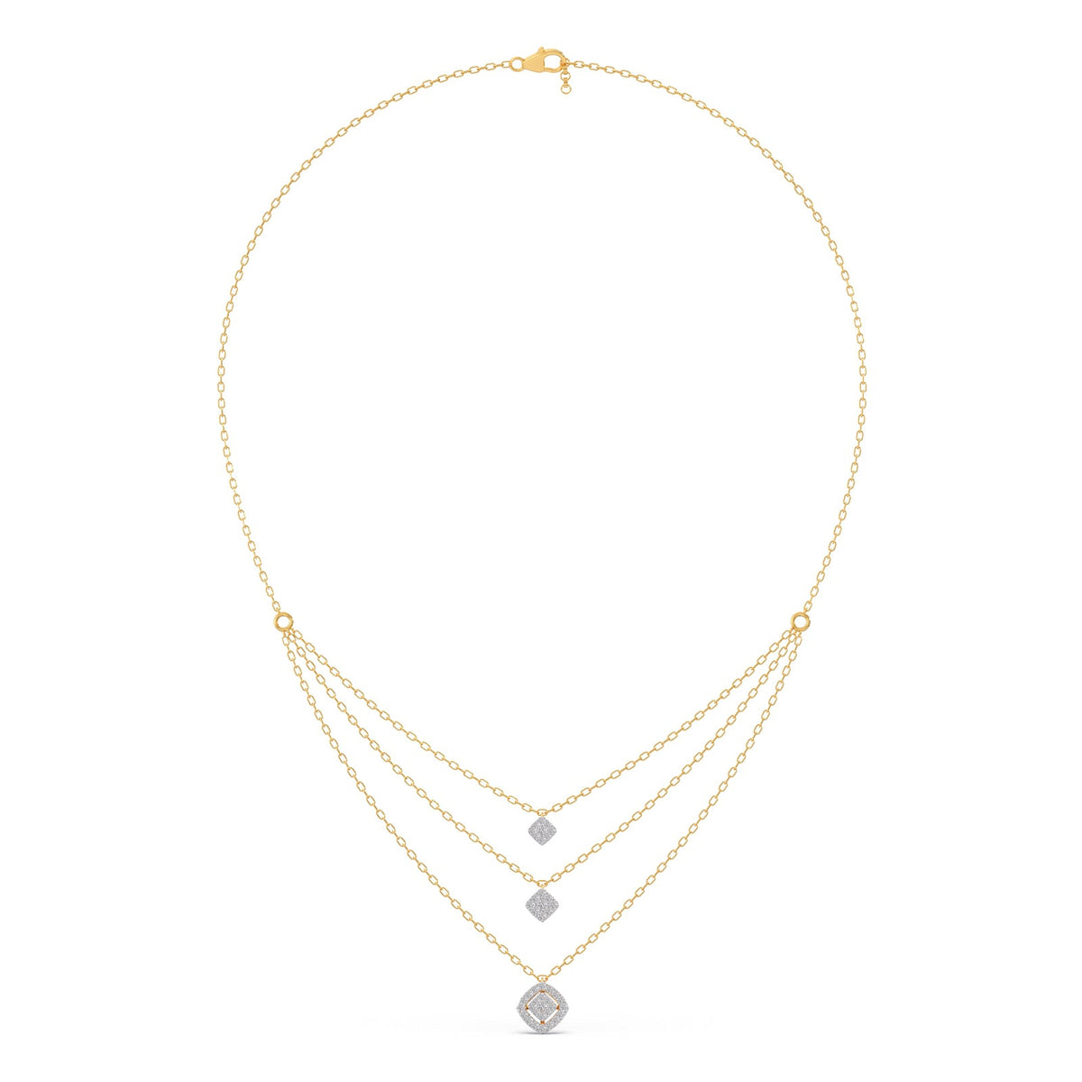 Trinity Halo Diamond Necklace