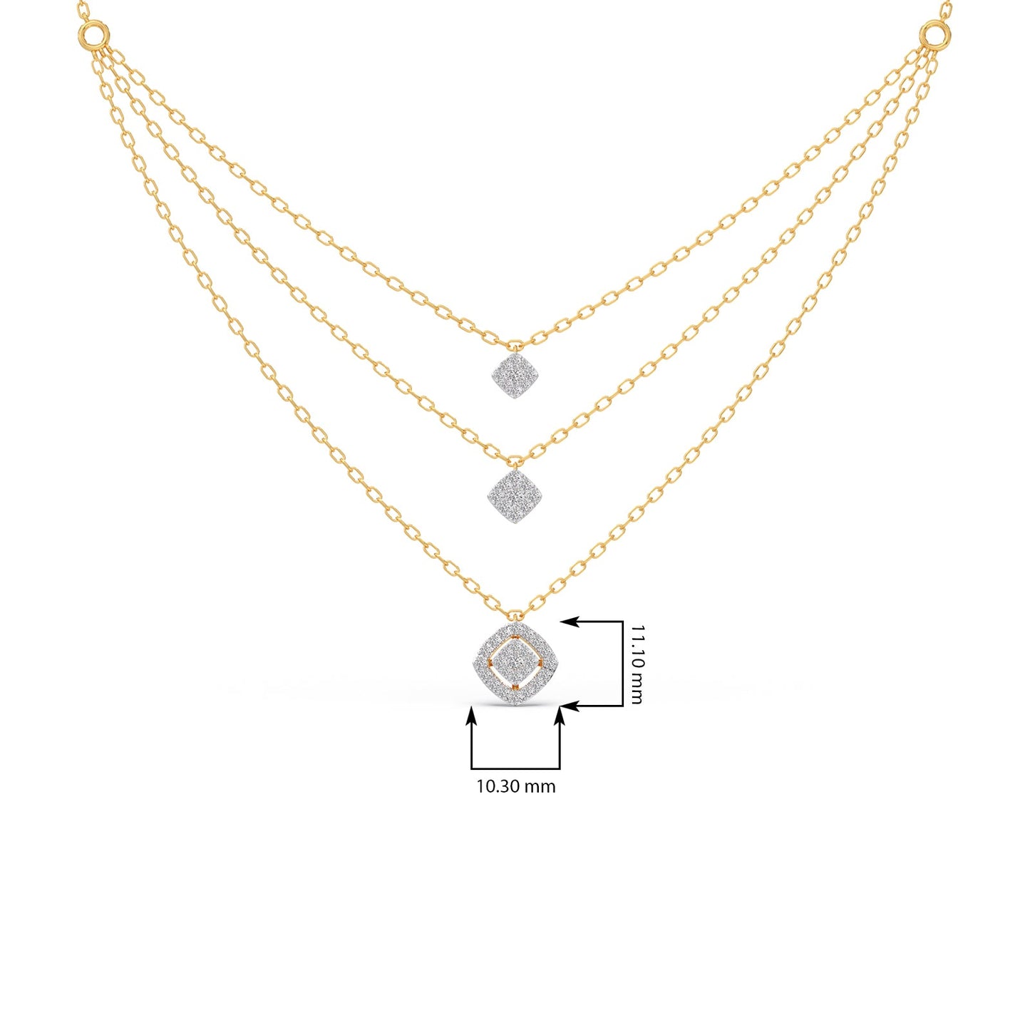 Trinity Halo Diamond Necklace
