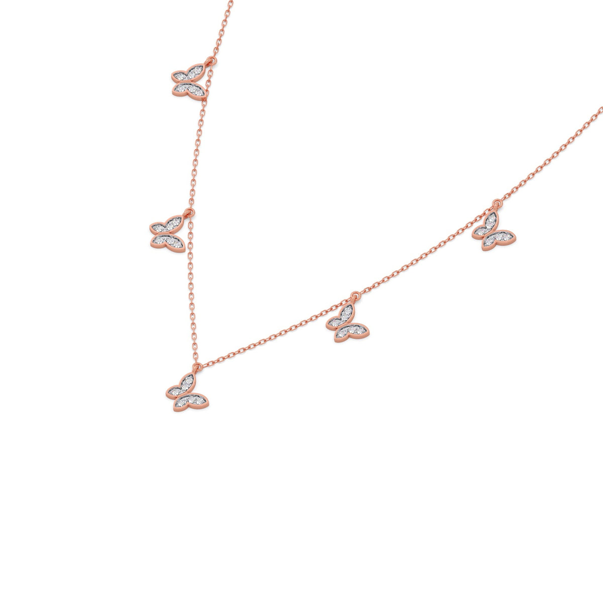 Butterfly Diamond Charm Necklace