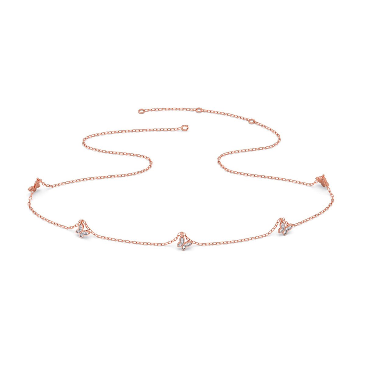 Butterfly Diamond Charm Necklace