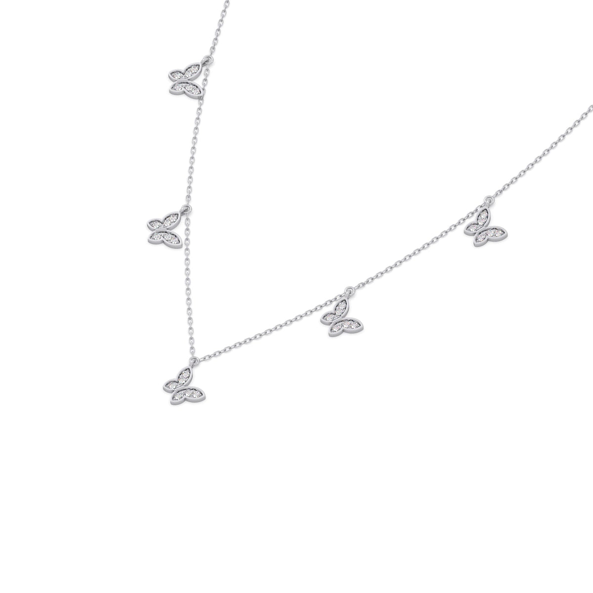 Butterfly Diamond Charm Necklace