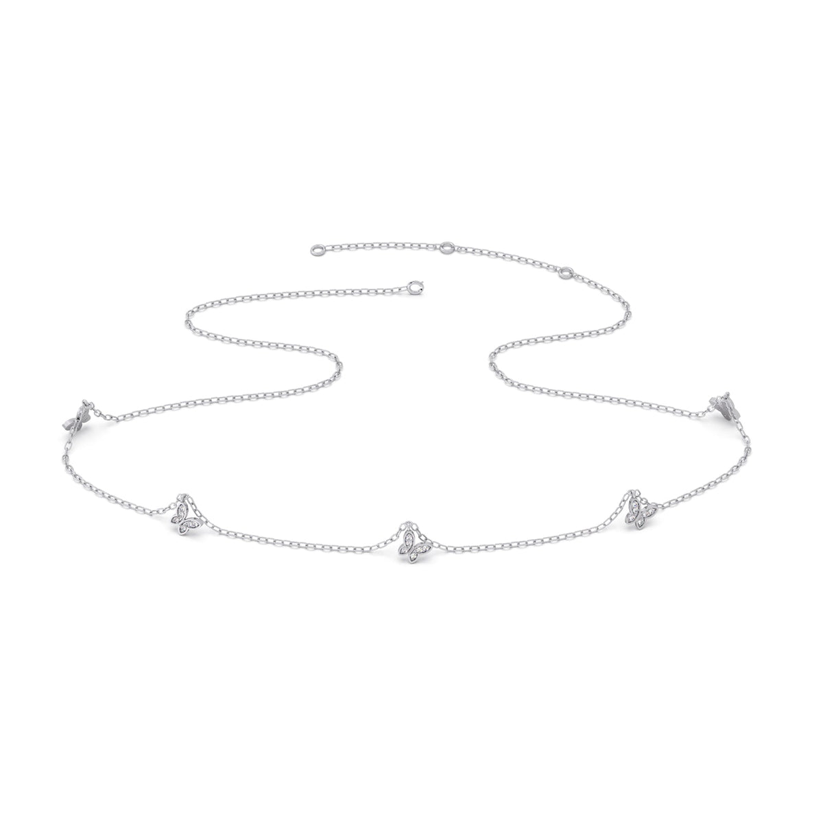 Butterfly Diamond Charm Necklace