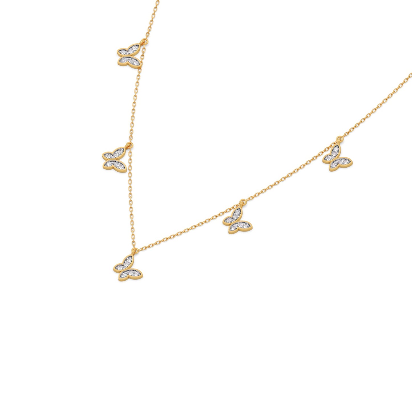 Butterfly Diamond Charm Necklace